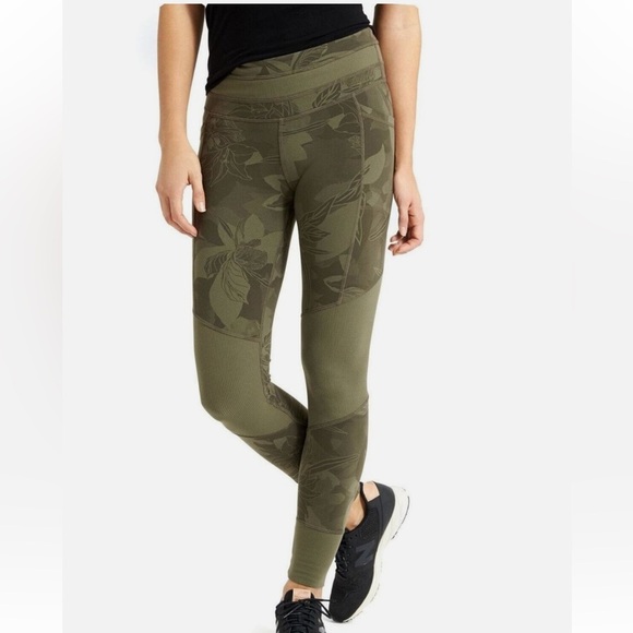 Athleta Green Tropical Excursion Tight Yoga Fitness Pant Joggers Size Medium - Picture 1 of 6